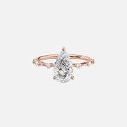  The Hidden Halo Penelope Pear Lab Diamond Ring 18k Rose Gold 001