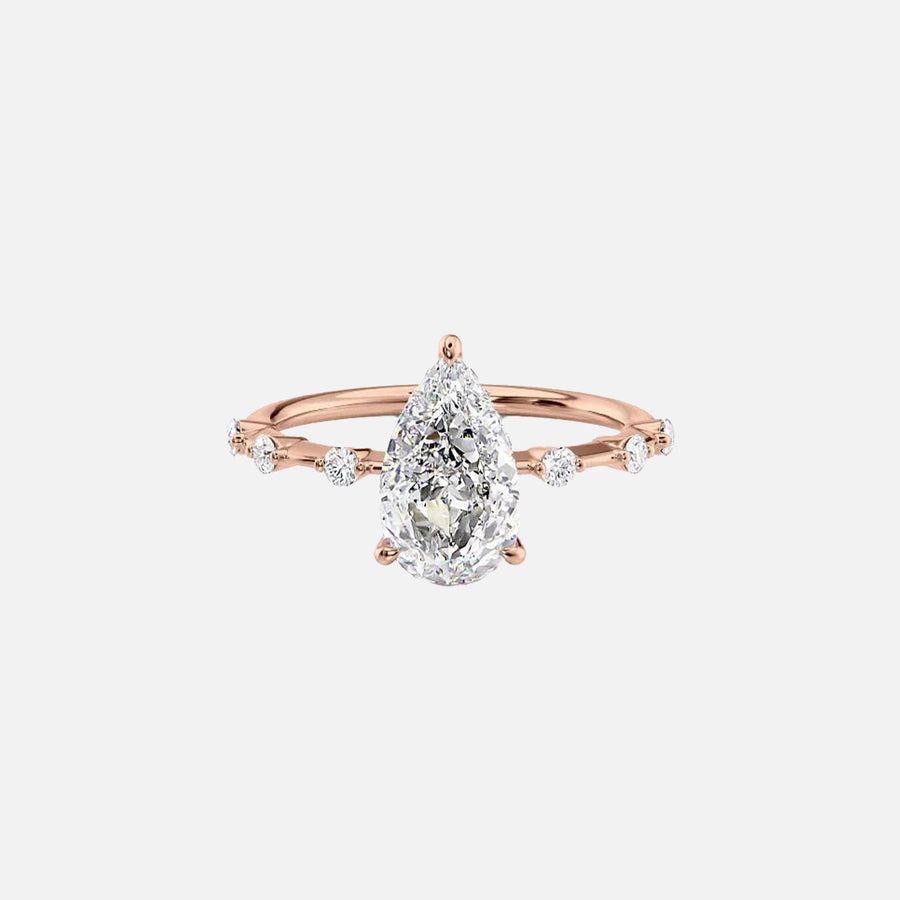  The Hidden Halo Penelope Pear Lab Diamond Ring 18k Rose Gold 001