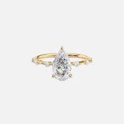  The Hidden Halo Penelope Pear Lab Diamond Ring 18k Yellow Gold 001