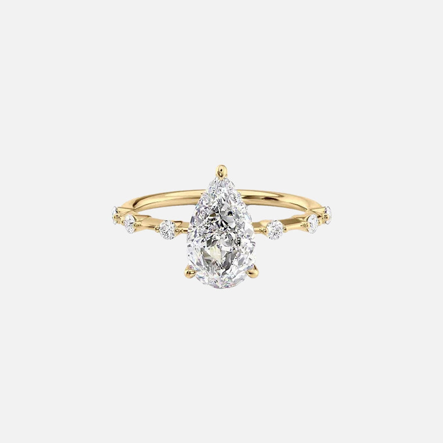  The Hidden Halo Penelope Pear Lab Diamond Ring 18k Yellow Gold 001