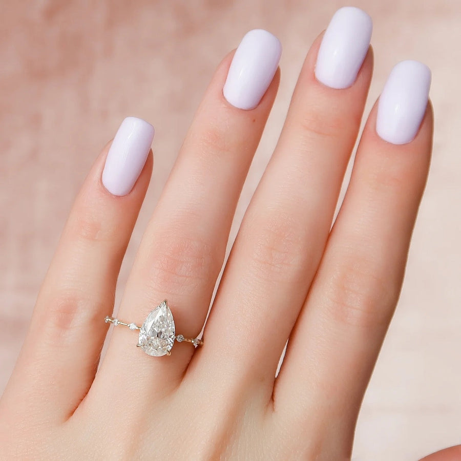  The Hidden Halo Penelope Pear Lab Diamond Ring 18k Yellow Gold 003