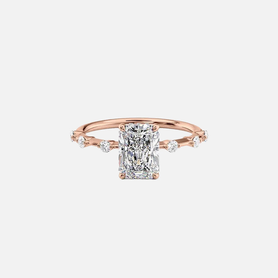  The Hidden Halo Penelope Radiant Moissanite Ring 14k Rose Gold 001