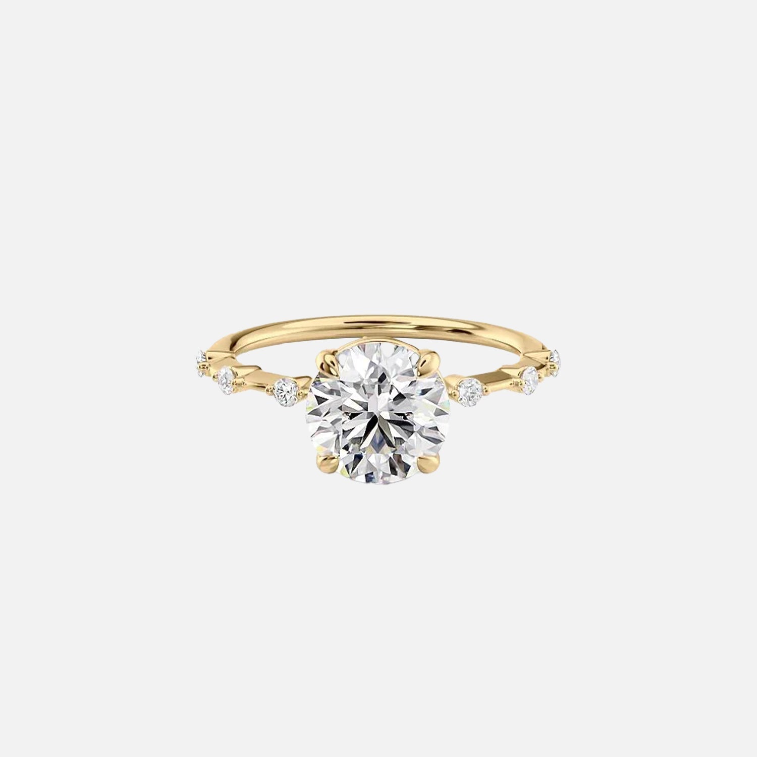 The Hidden Halo Penelope Round Lab Diamond Ring 14k Yellow Gold 001