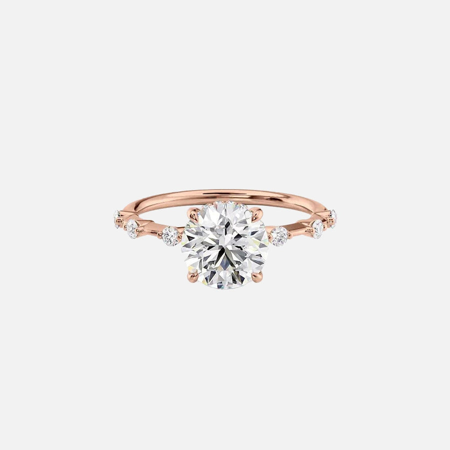  The Hidden Halo Penelope Round Lab Diamond Ring 18k Rose Gold 001