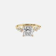 The Hidden Halo Stellar Princess Side Stone Moissanite Ring - KNT - Engagement Rings, Wedding Bands & Fine Jewelry
