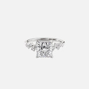 The Hidden Halo Stellar Princess Side Stone Moissanite Ring - KNT - Engagement Rings, Wedding Bands & Fine Jewelry