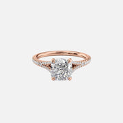  The Jade Cushion Lab Diamond Ring 14k Rose Gold 001