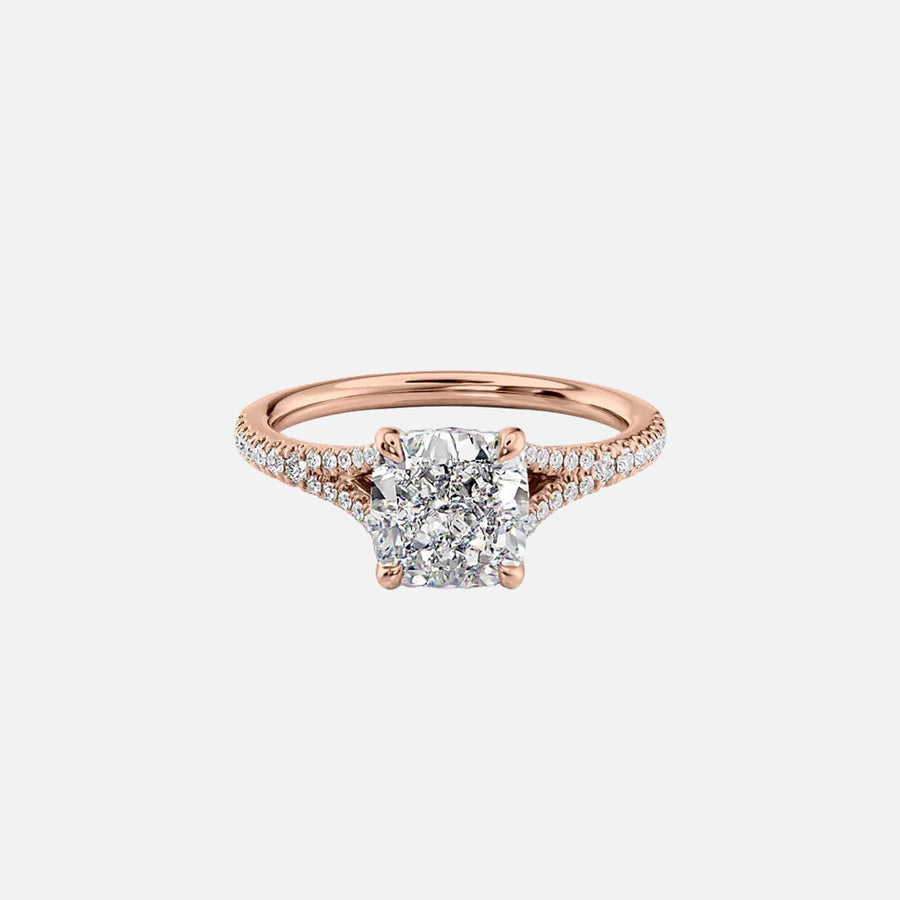  The Jade Cushion Lab Diamond Ring 14k Rose Gold 001
