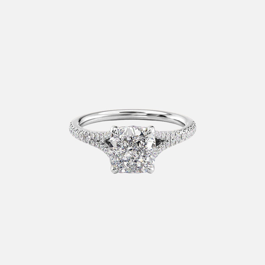  The Jade Cushion Lab Diamond Ring 14k White Gold 001