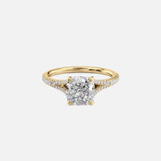  The Jade Cushion Lab Diamond Ring 18k Yellow Gold 001