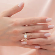  The Jade Cushion Lab Diamond Ring 18k Yellow Gold 003