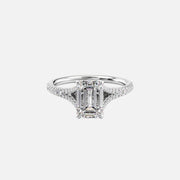  The Jade Emerald Moissanite Ring 14k White Gold 001