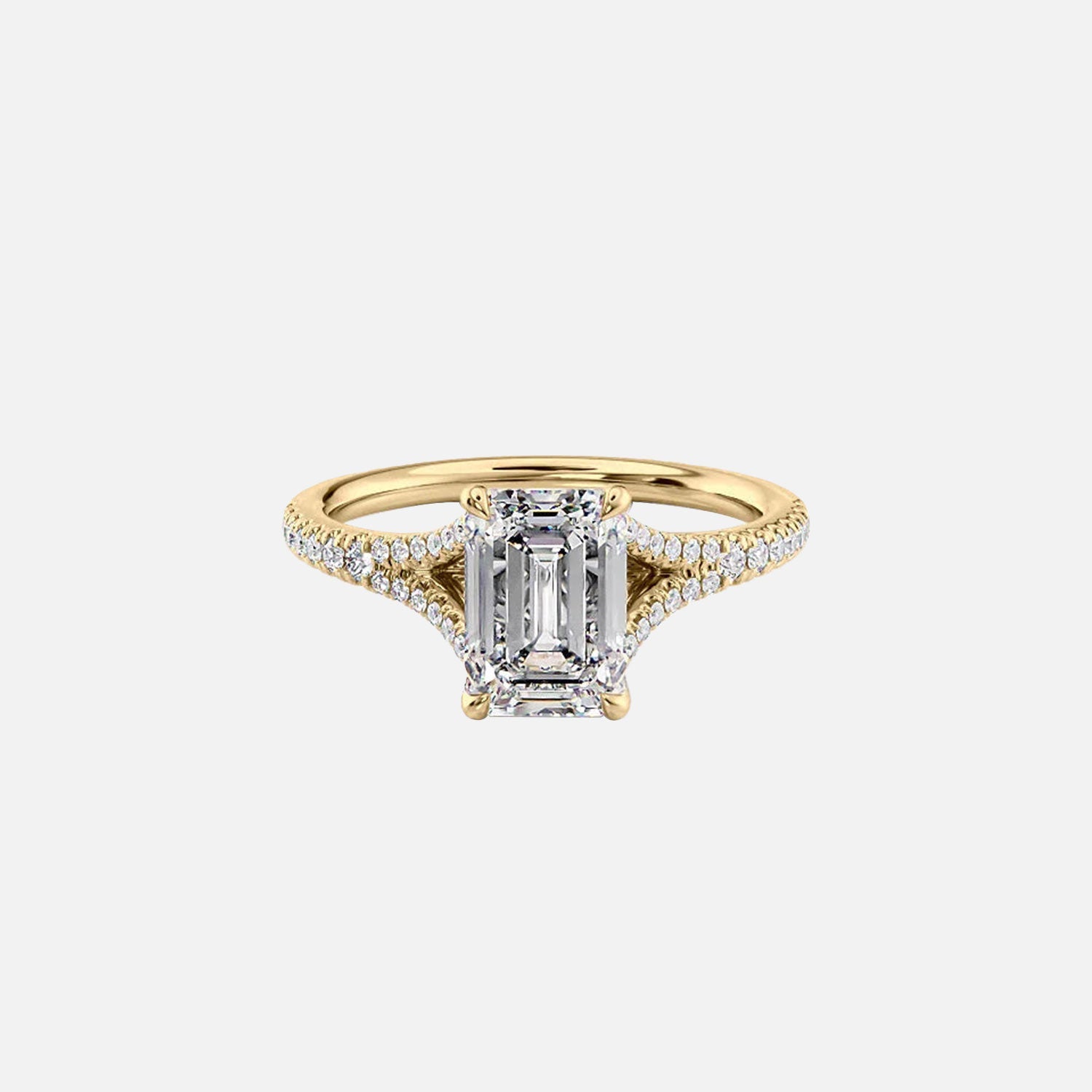 The Jade Emerald Moissanite Ring 14k Yellow Gold 001