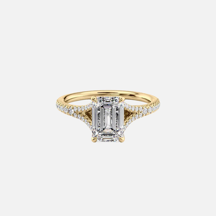  The Jade Emerald Moissanite Ring 18k Yellow Gold 001