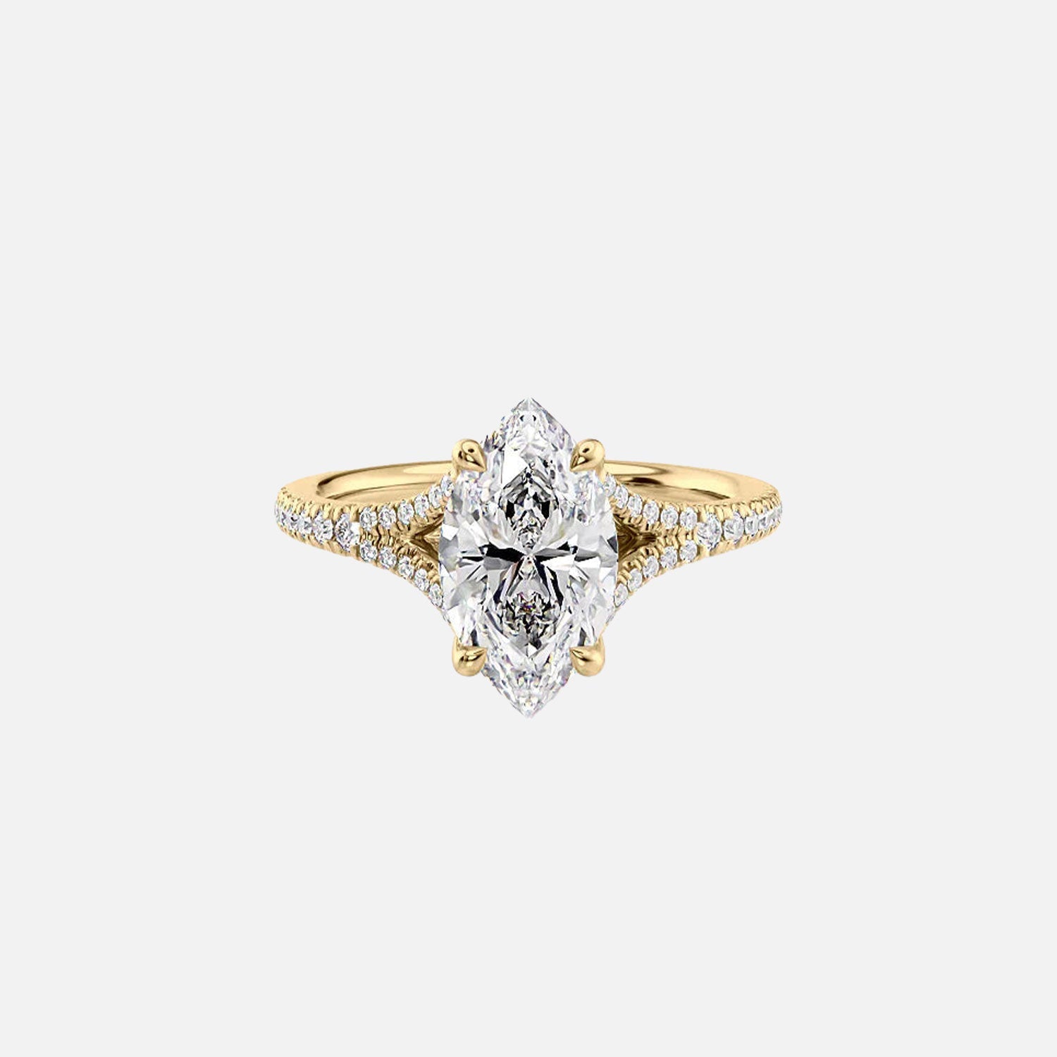 The Jade Marquise Moissanite Ring 14k Yellow Gold 001