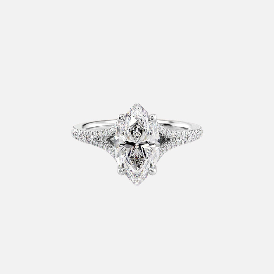  The Jade Marquise Moissanite Ring 18k White Gold 001