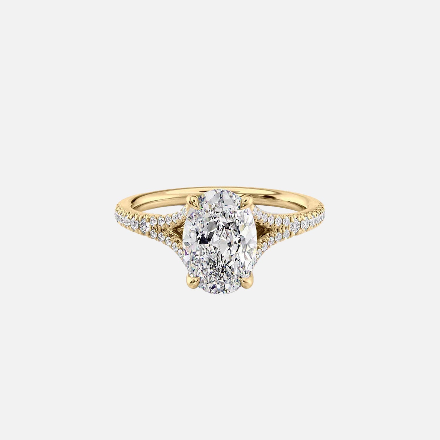 The Jade Oval Lab Diamond Ring 14k Yellow Gold 001