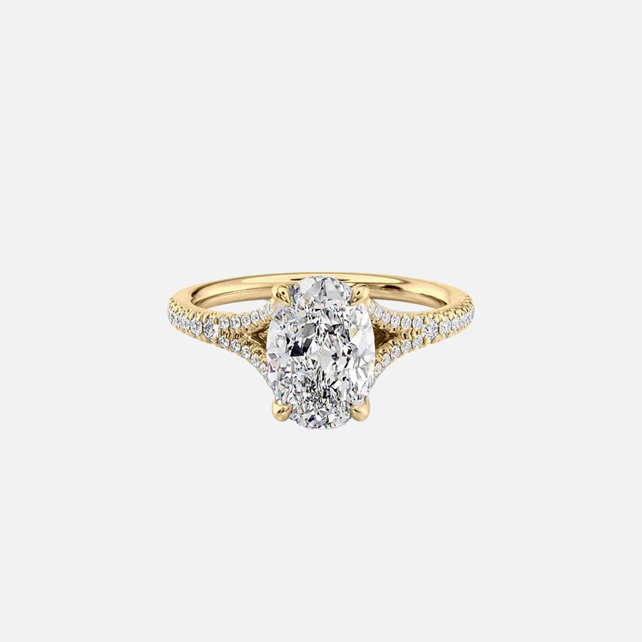 The Jade Oval Moissanite Ring 14k Yellow Gold 001