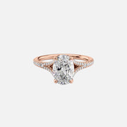  The Jade Oval Moissanite Ring 18k Rose Gold 001