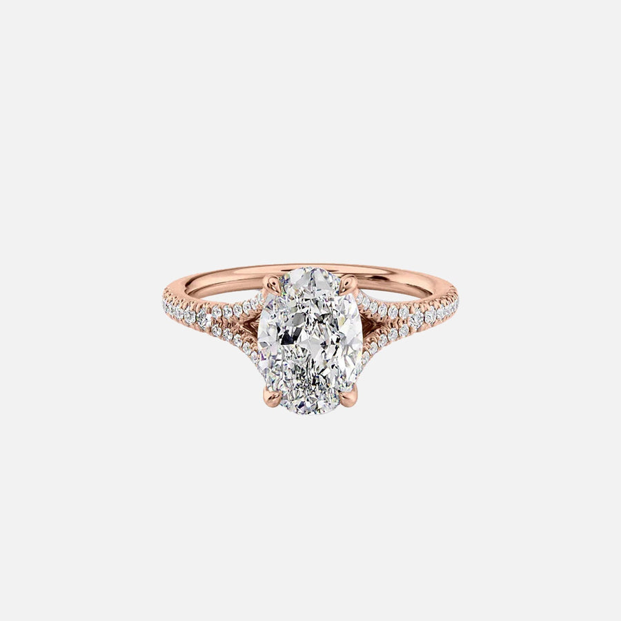  The Jade Oval Moissanite Ring 18k Rose Gold 001