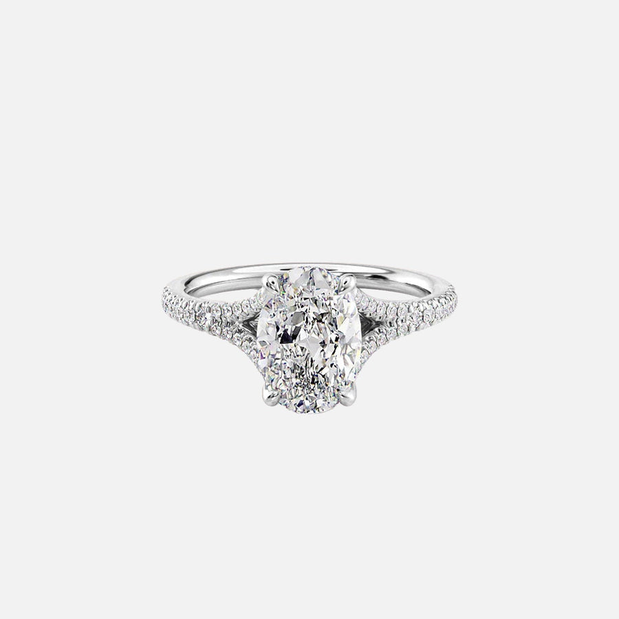  The Jade Oval Moissanite Ring 18k White Gold 001