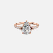  The Jade Pear Moissanite Ring 18k Rose Gold 001