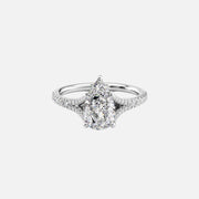  The Jade Pear Moissanite Ring 18k White Gold 001