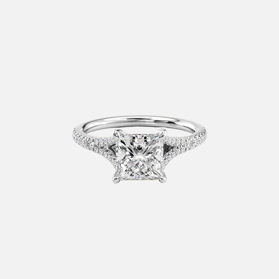  The Jade Princess Moissanite Ring 14k White Gold 001