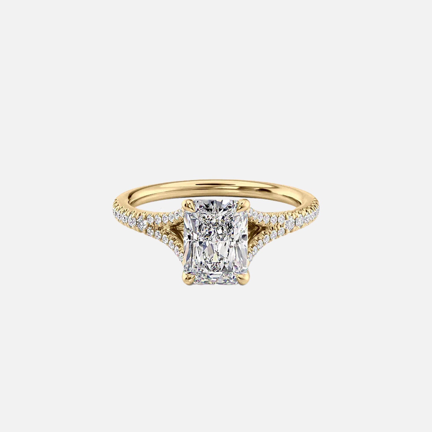 The Jade Radiant Lab Diamond Ring 14k Yellow Gold 001