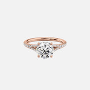  The Jade Round Lab Diamond Ring 14k Rose Gold 001
