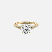The Jade Round Lab Diamond Ring 14k Yellow Gold 001