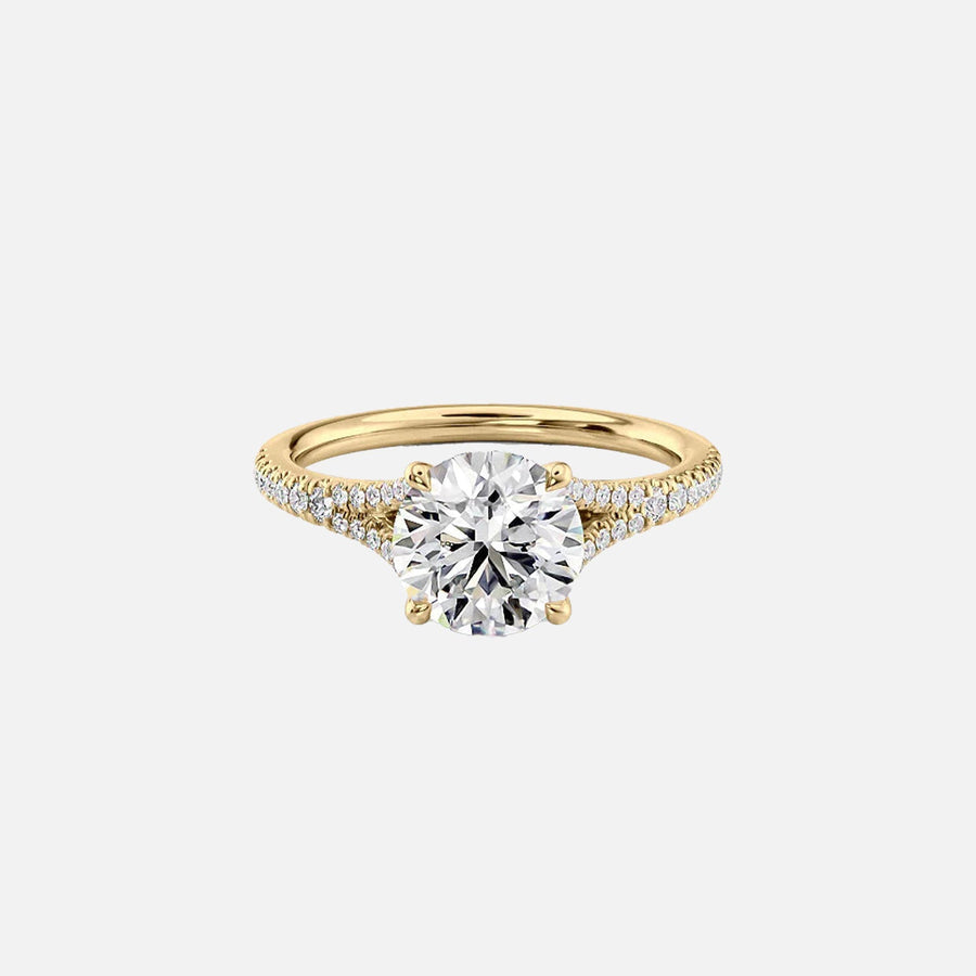  The Jade Round Lab Diamond Ring 18k Yellow Gold 001