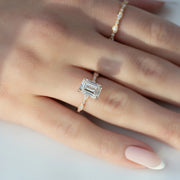 The Jasmine Emerald Lab Diamond Ring 14k Rose Gold 004