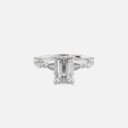 The Jasmine Emerald Lab Diamond Ring 14k White Gold 001