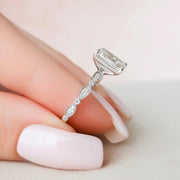  The Jasmine Emerald Lab Diamond Ring 14k White Gold 004 Final