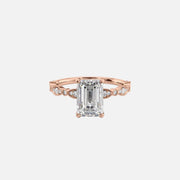  The Jasmine Emerald Moissanite Ring 14k Rose Gold 001
