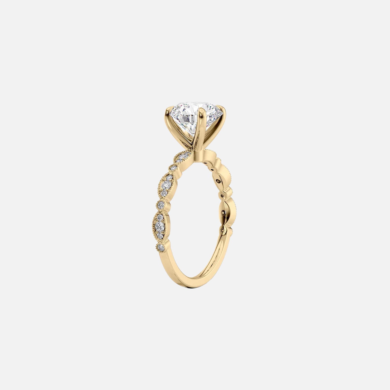  The Jasmine Oval Lab Diamond Ring 14k Yellow Gold 002