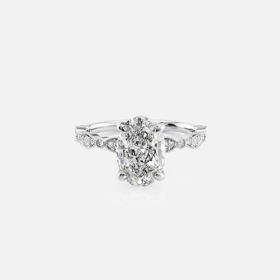  The Jasmine Oval Lab Diamond Ring 18k White Gold 001