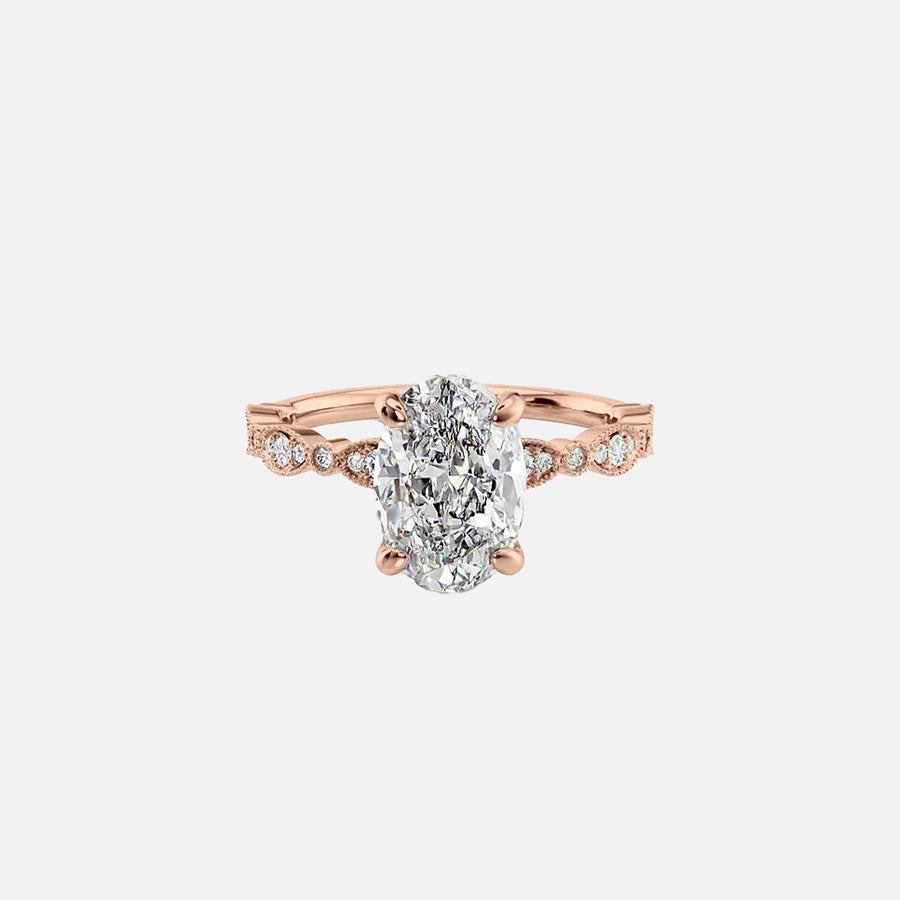  The Jasmine Oval Moissanite Ring 18k Rose Gold 001