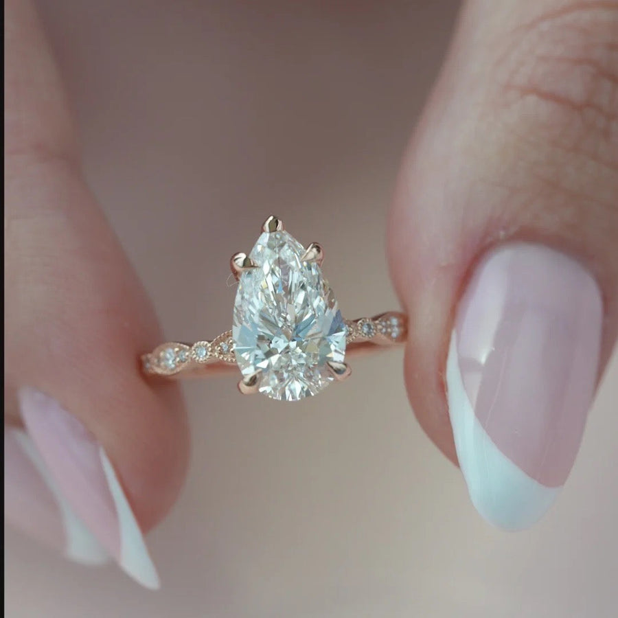  The Jasmine Pear Lab Diamond Ring 14k Rose Gold 003