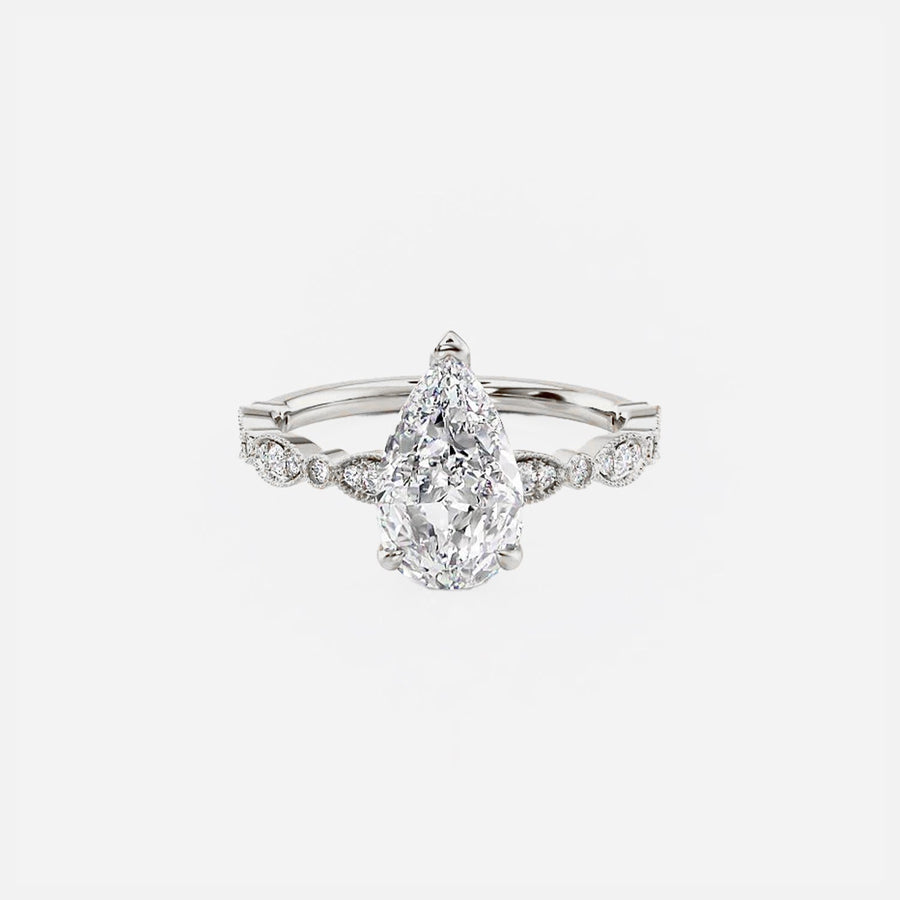  The Jasmine Pear Lab Diamond Ring 18k White Gold 001