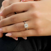  The Jasmine Princess Moissanite Ring 14k White Gold 003