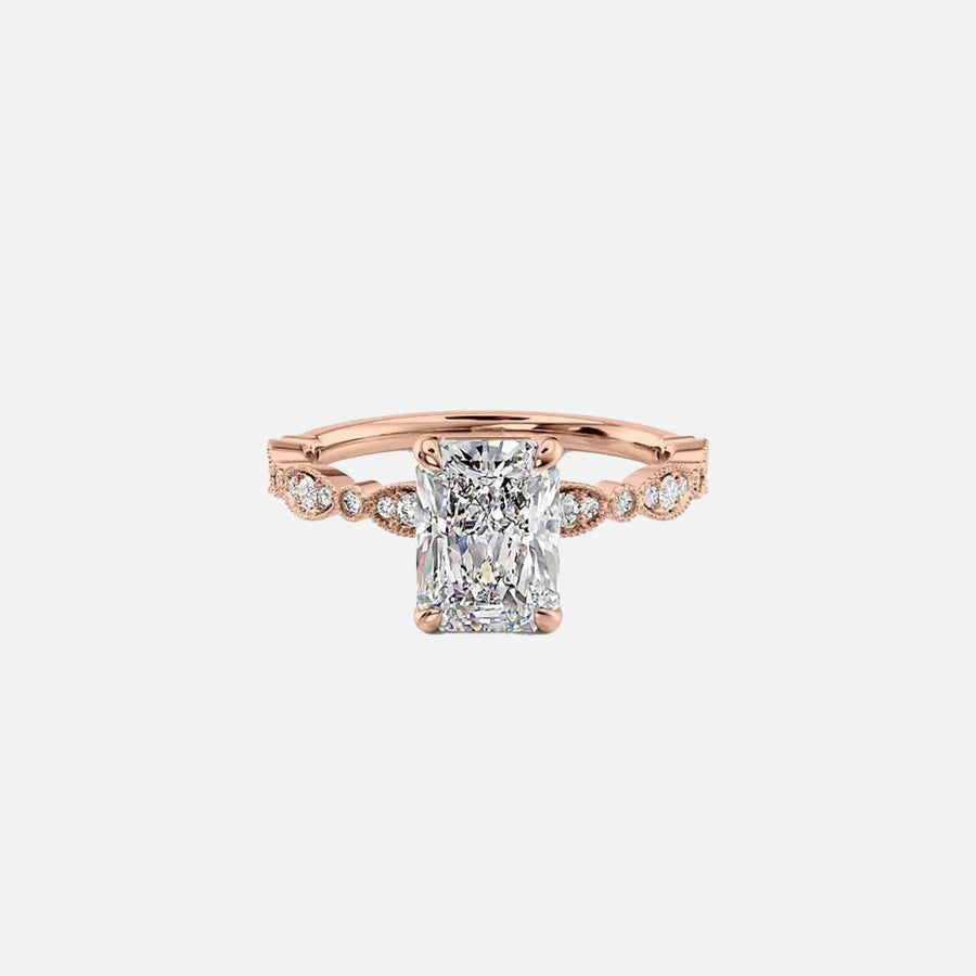  The Jasmine Radiant Lab Diamond Ring 14k Rose Gold 001