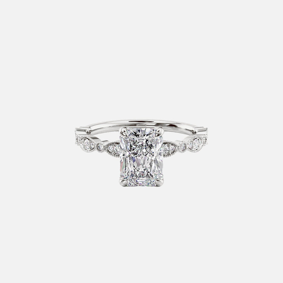  The Jasmine Radiant Lab Diamond Ring 14k White Gold 001