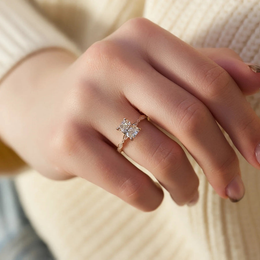  The Jasmine Radiant Lab Diamond Ring 18k Rose Gold 003