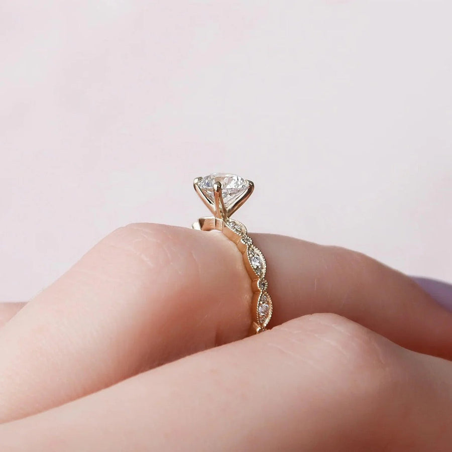  The Jasmine Round Lab Diamond Ring 14k Yellow Gold 004 Final