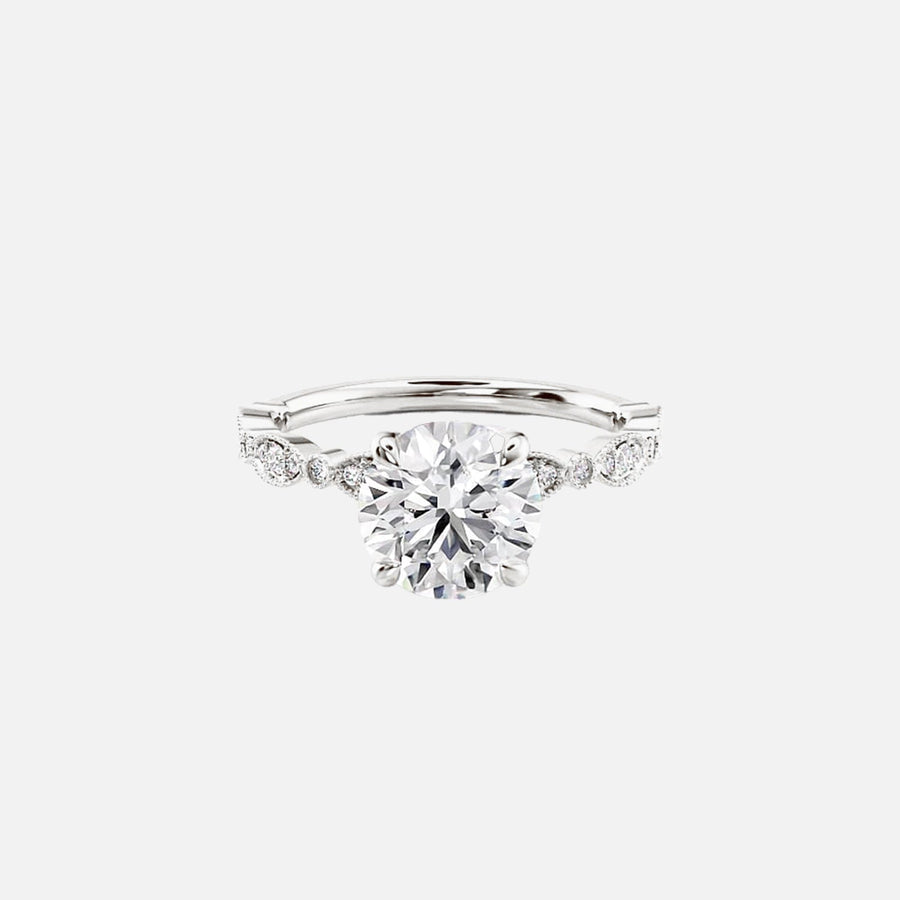  The Jasmine Round Lab Diamond Ring 18k White Gold 001