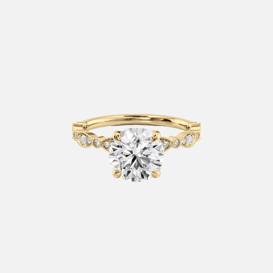  The Jasmine Round Lab Diamond Ring 18k Yellow Gold 001