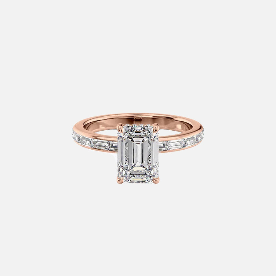  The Jennifer Emerald Lab Diamond Ring 14k Rose Gold 001