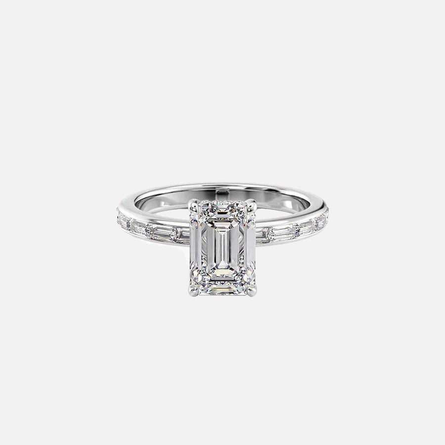  The Jennifer Emerald Lab Diamond Ring 14k White Gold 001